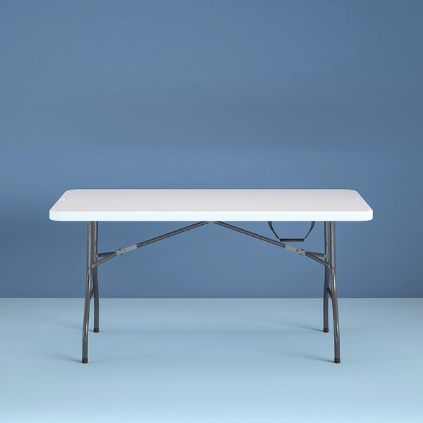 6 Foot Centerfold Folding Table, White