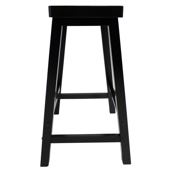 Wood Satori Saddle Seat Counter Stool, 24", Black