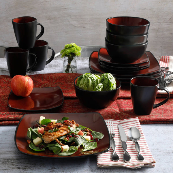 Soho Lounge Square Stoneware 16-piece Dinnerware Set