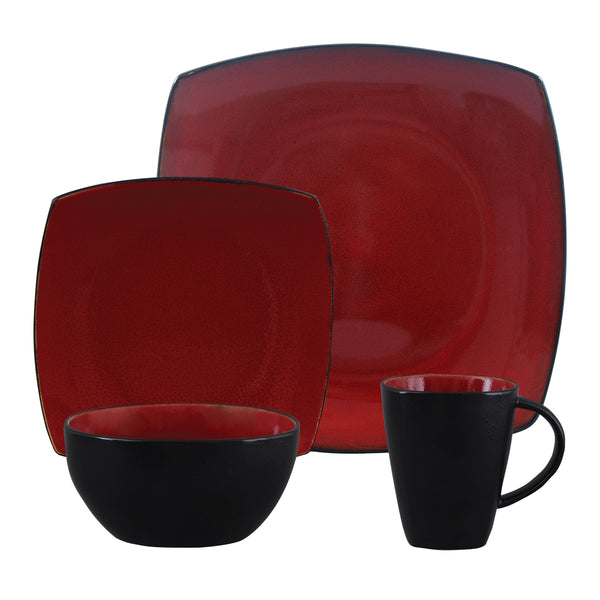 Soho Lounge Square Stoneware 16-piece Dinnerware Set