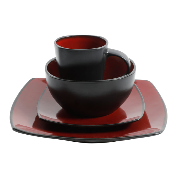 Soho Lounge Square Stoneware 16-piece Dinnerware Set