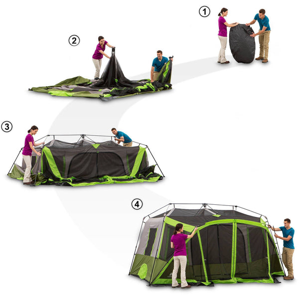 9 Person 2 Room Instant Cabin Tent with Screen Room