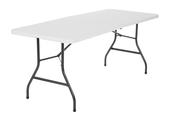 6 Foot Centerfold Folding Table, White