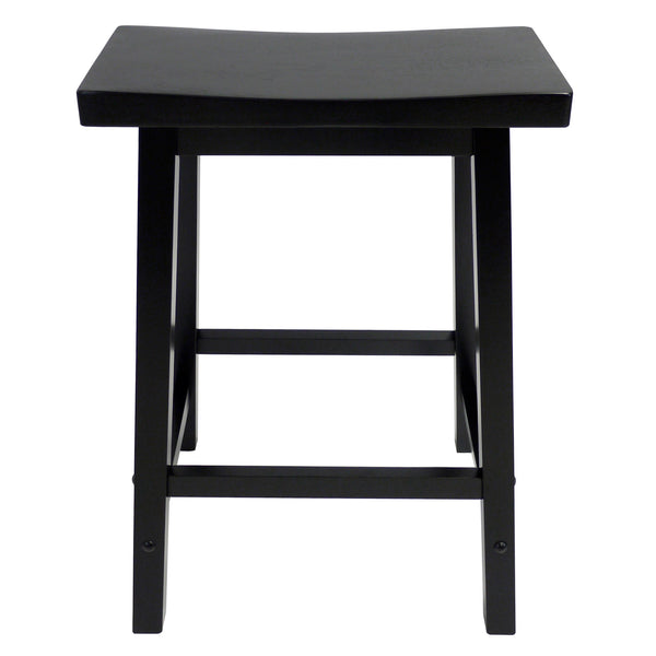 Wood Satori Saddle Seat Counter Stool, 24", Black