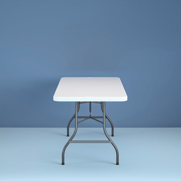 6 Foot Centerfold Folding Table, White
