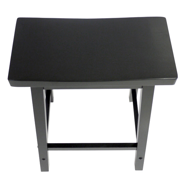 Wood Satori Saddle Seat Counter Stool, 24", Black