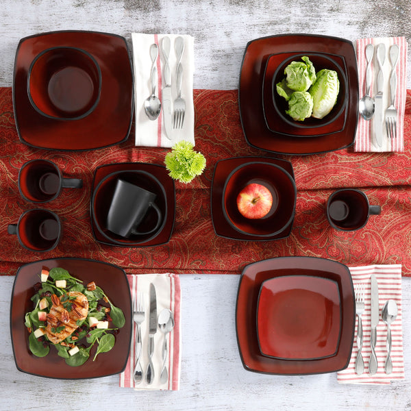 Soho Lounge Square Stoneware 16-piece Dinnerware Set